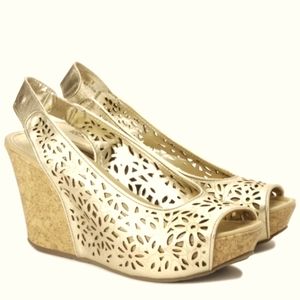 Kenneth Cole GOLD wedges.